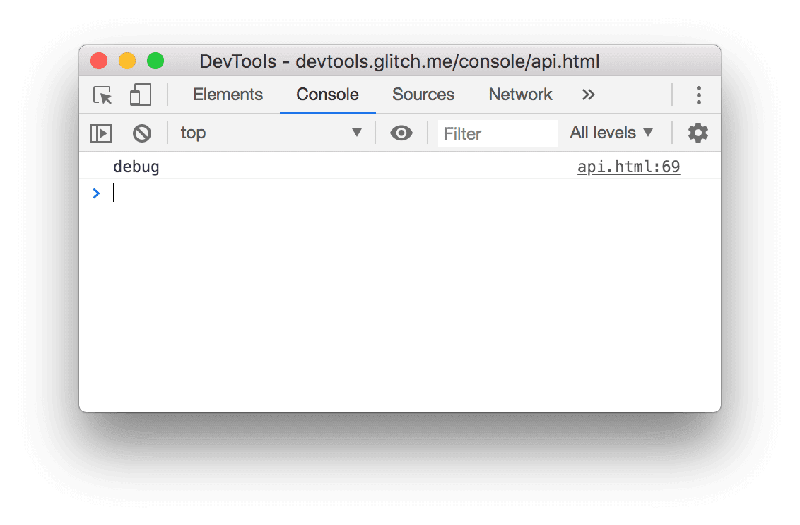 在包含 debug() 的函数内中断。